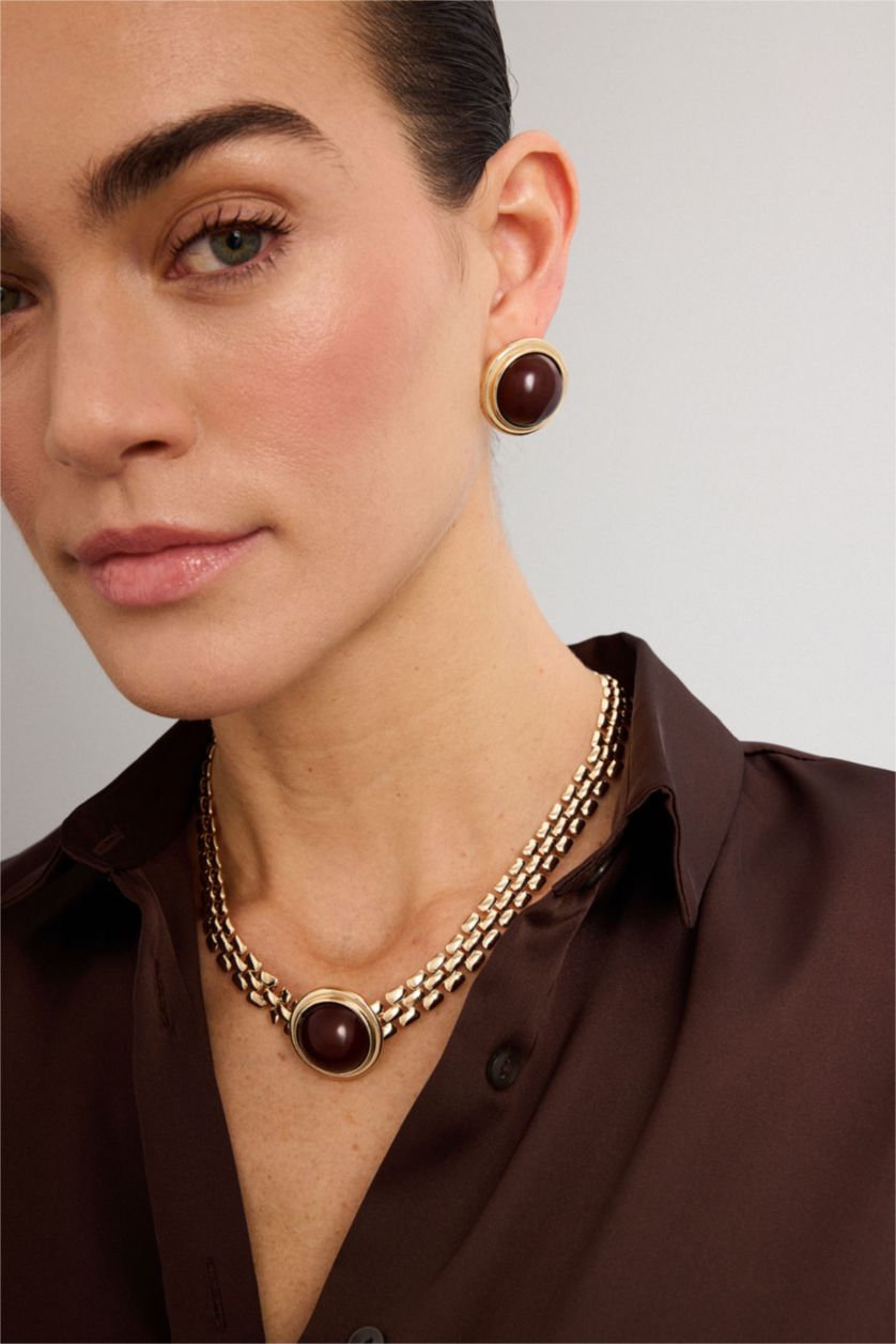 Kadın Açık Kahve Kadın Küpe