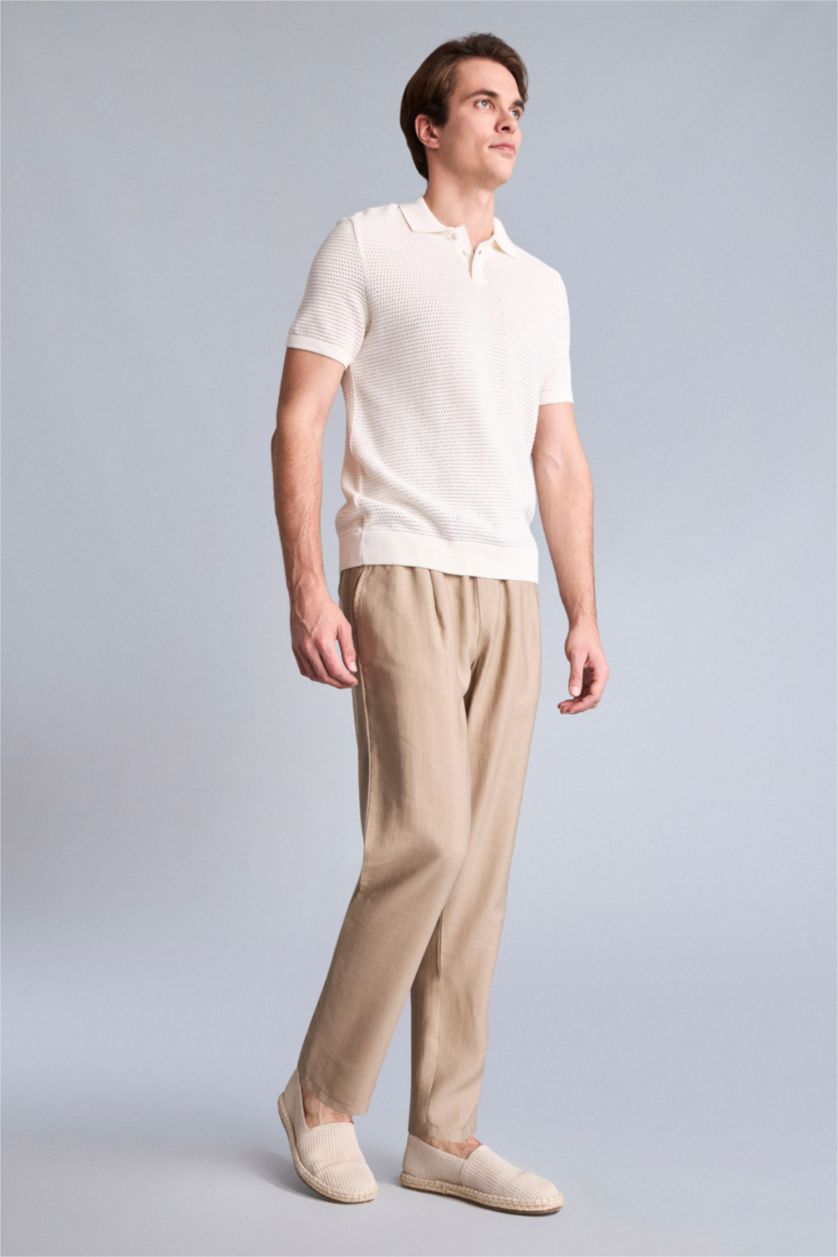 رجال بيج Relax Fit Trousers