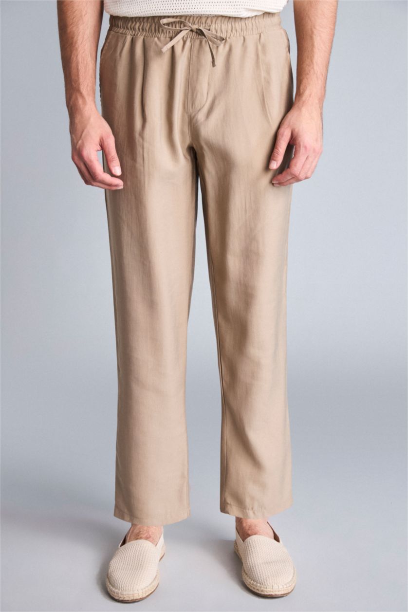 رجال بيج Relax Fit Trousers