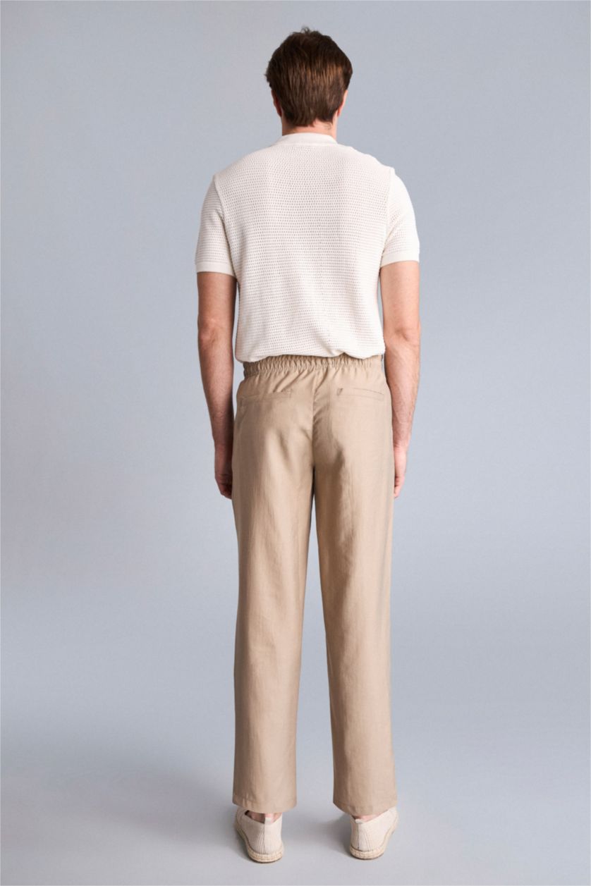 رجال بيج Relax Fit Trousers