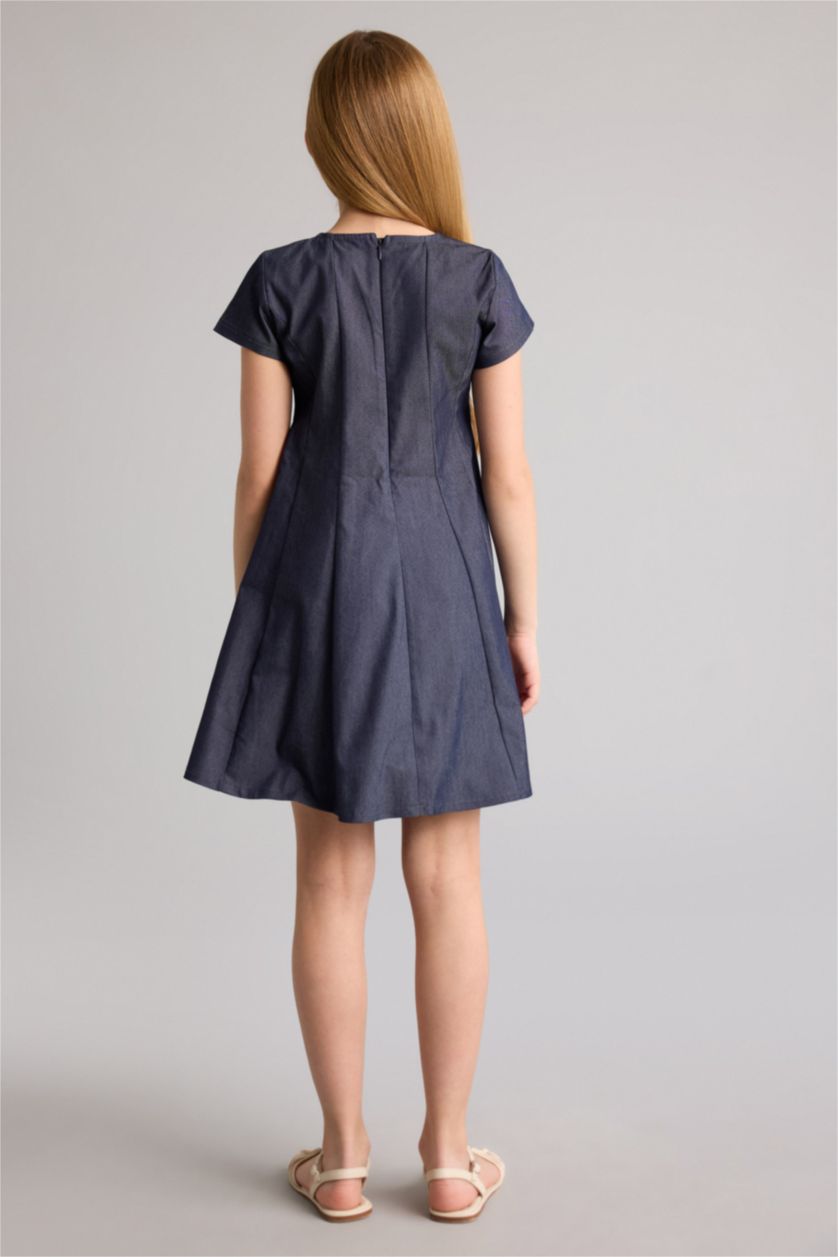 بنات نيلي فستان تويل قصة عادية بنص كم