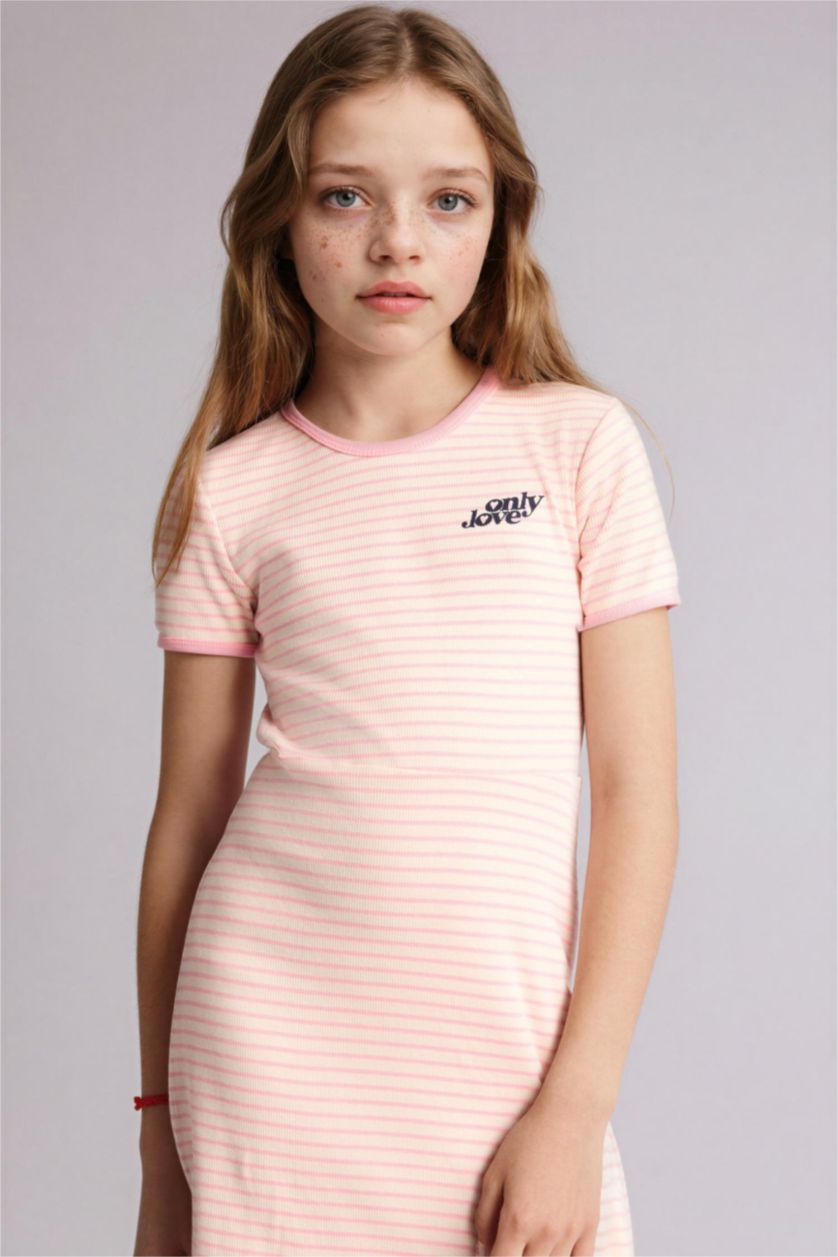 بنات زهري فستان قطن قصة عادية