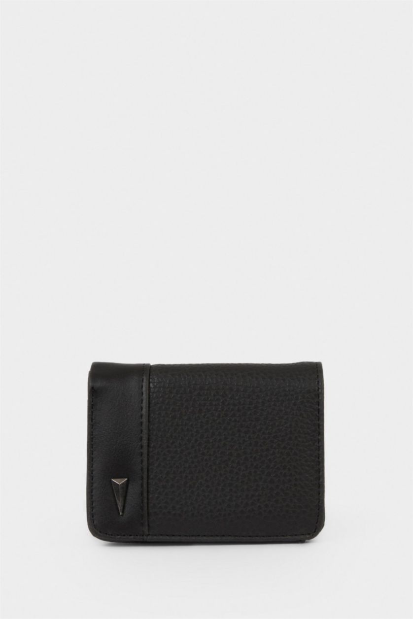 Men Black Man Faux Leather Wallets
