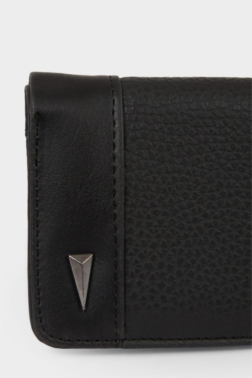 Men Black Man Faux Leather Wallets