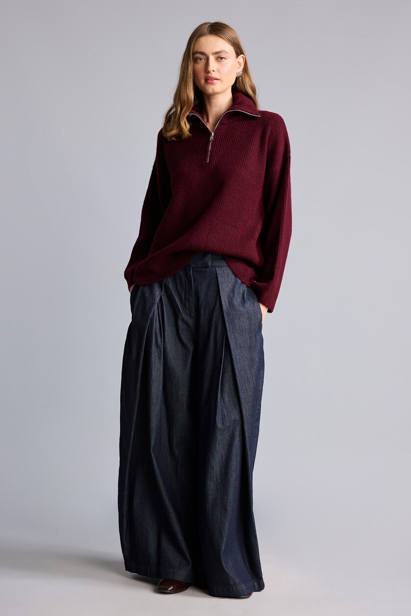 Woman Bordeaux Oversize Fit Pullover