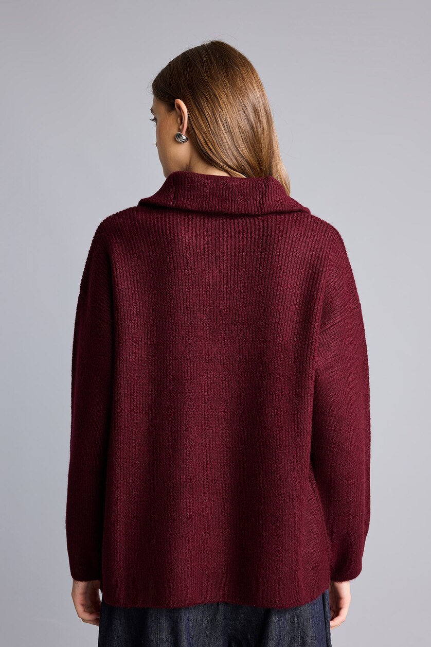 Woman Bordeaux Oversize Fit Pullover