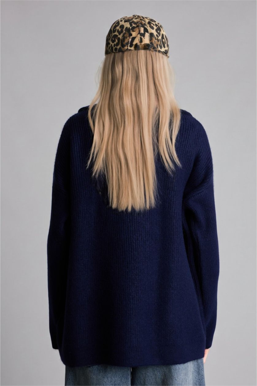 Women NAVY Oversize Fit Pullover