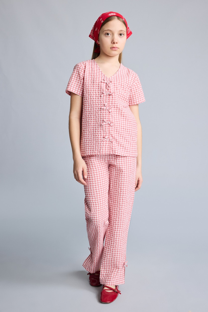 Kız Çocuk - Genç Kız Gülkurusu Regular Fıt 2'li Pijama Takımı Kız Çocuk