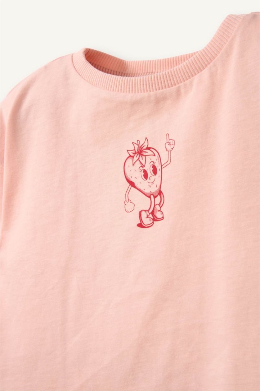 Baby Girl Pink 2 piece Regular Fit Crew Neck Set