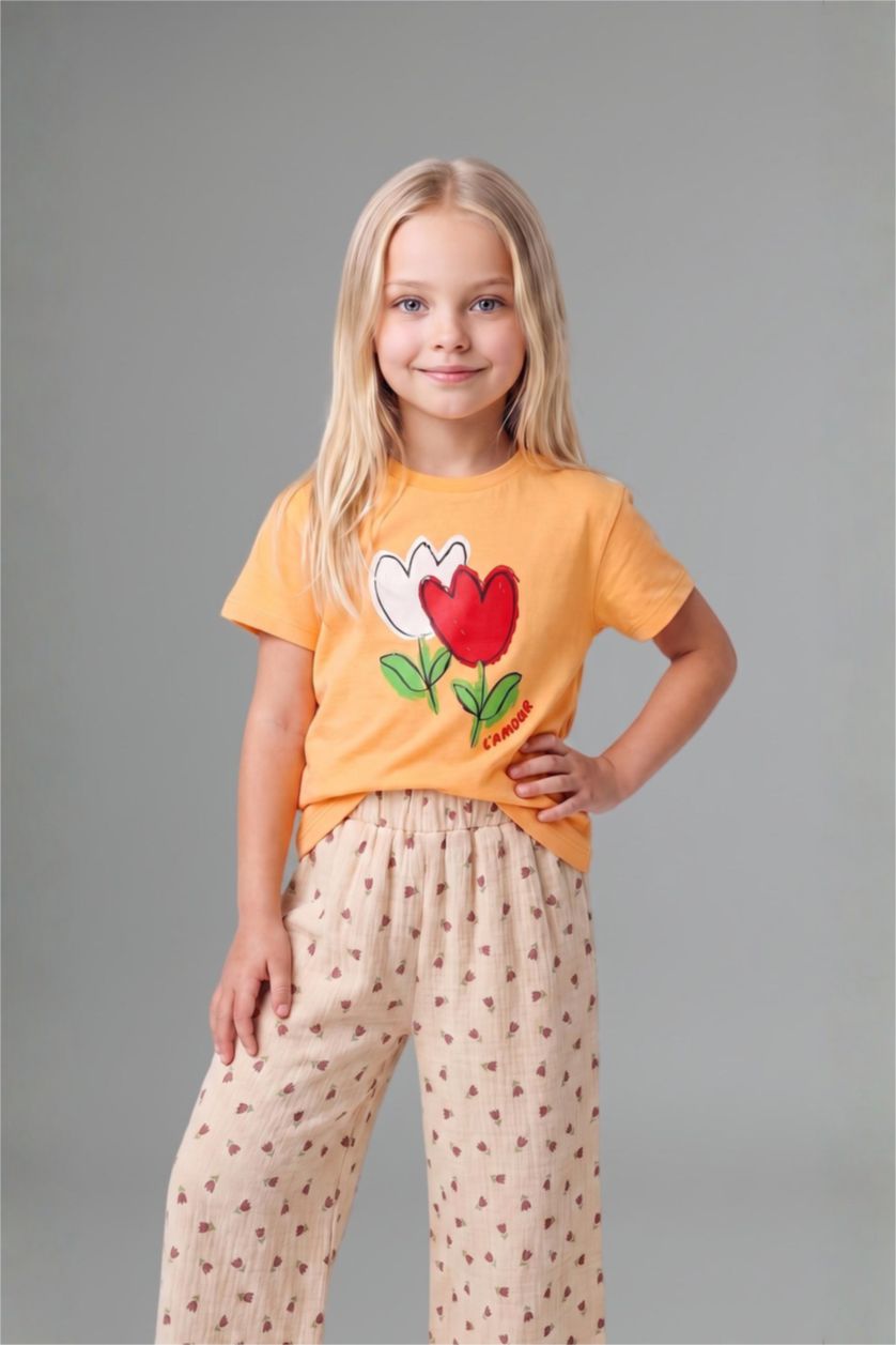 BABY GIRL Salmon Baby Girl Floral 2 Piece Set