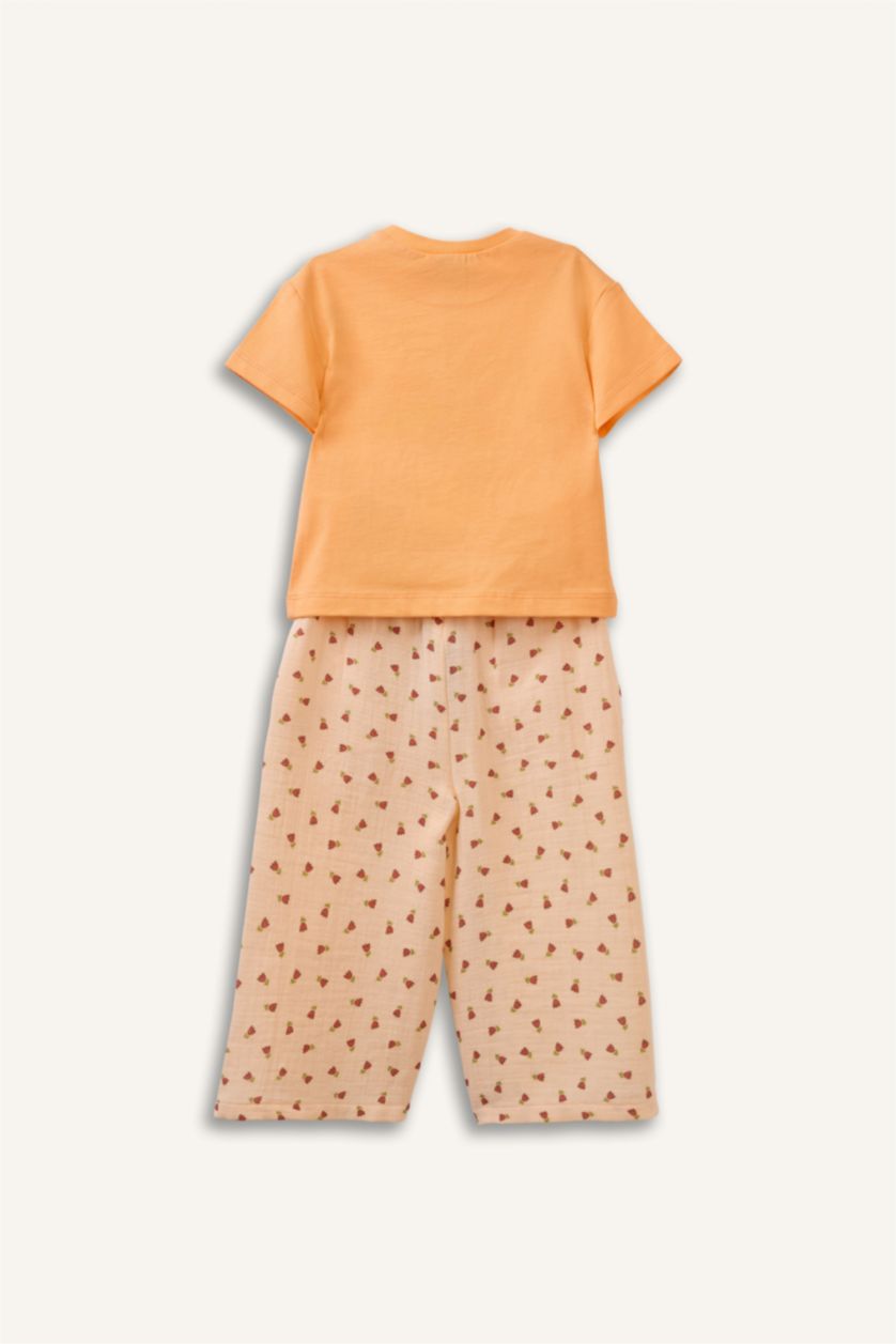 Kız Bebek Somon Çiçekli 2'li Takım Kız Bebek