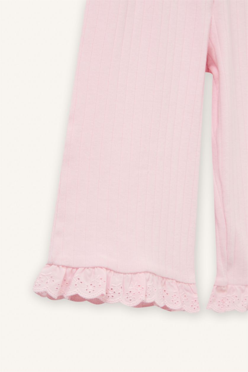 Baby Girl Light Pink 2 piece Regular Fit Crew Neck Set