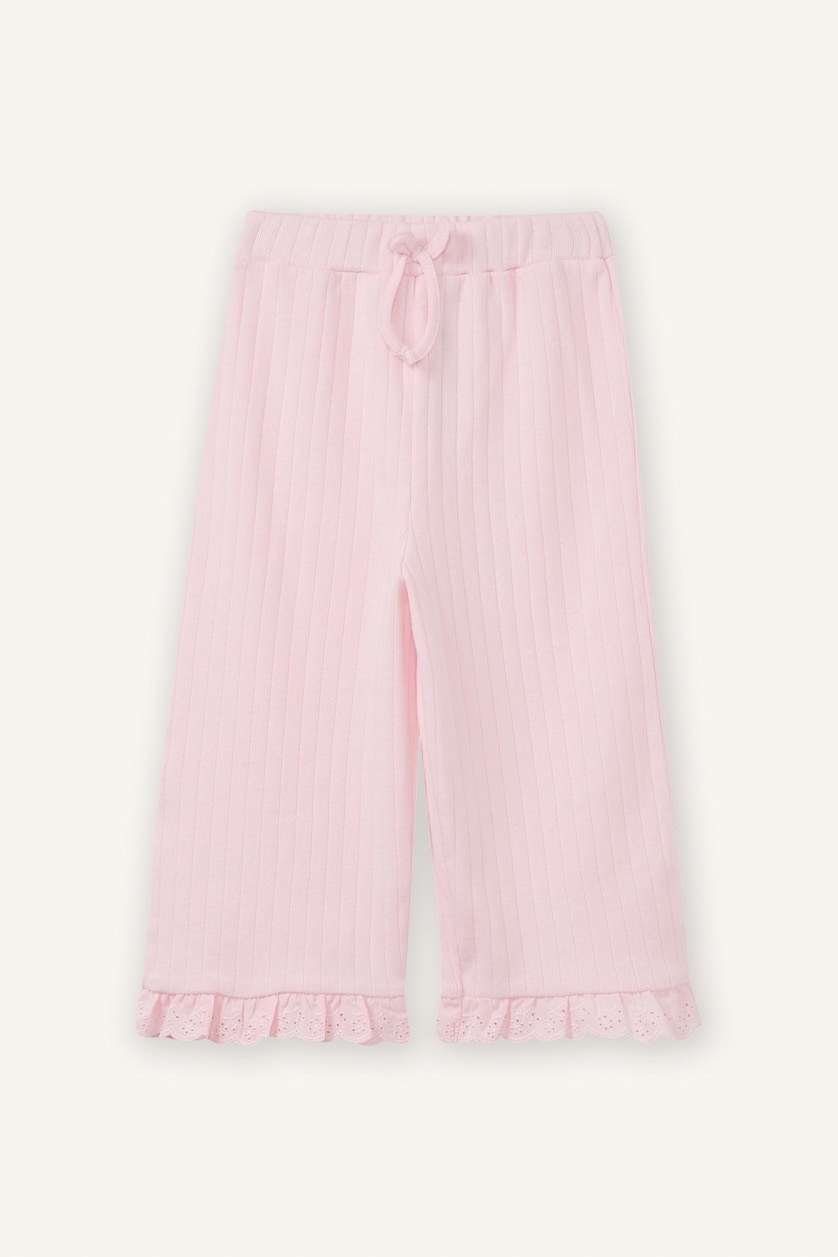 Kız Bebek Açık Pembe Fırfır Detaylı 2'li Takım Kız Bebek