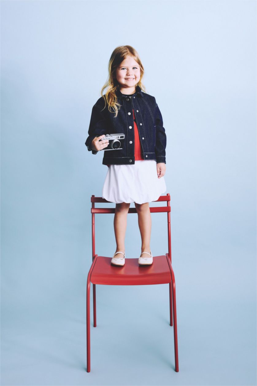 Малыши девочки Темно-голубой Куртка с воротником поло для девочек малышей