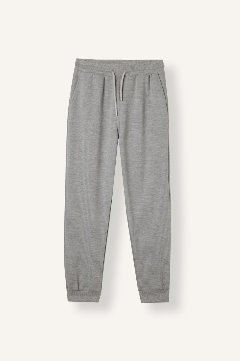 BOYS & TEENS Grey Melange Boy Elastic Waist Pocket Sweatpants