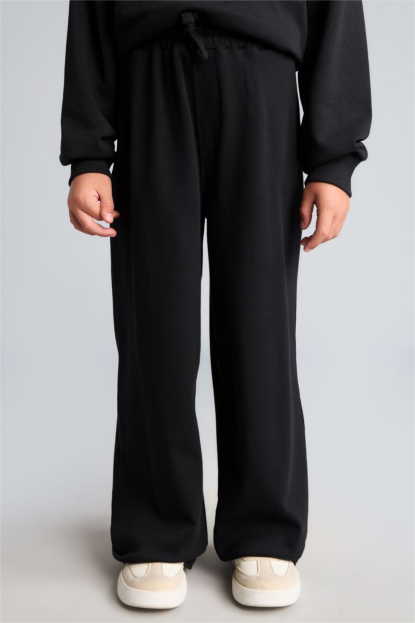 Erkek Çocuk - Genç Erkek Siyah Regular Fit Eşofman Altı Erkek Çocuk