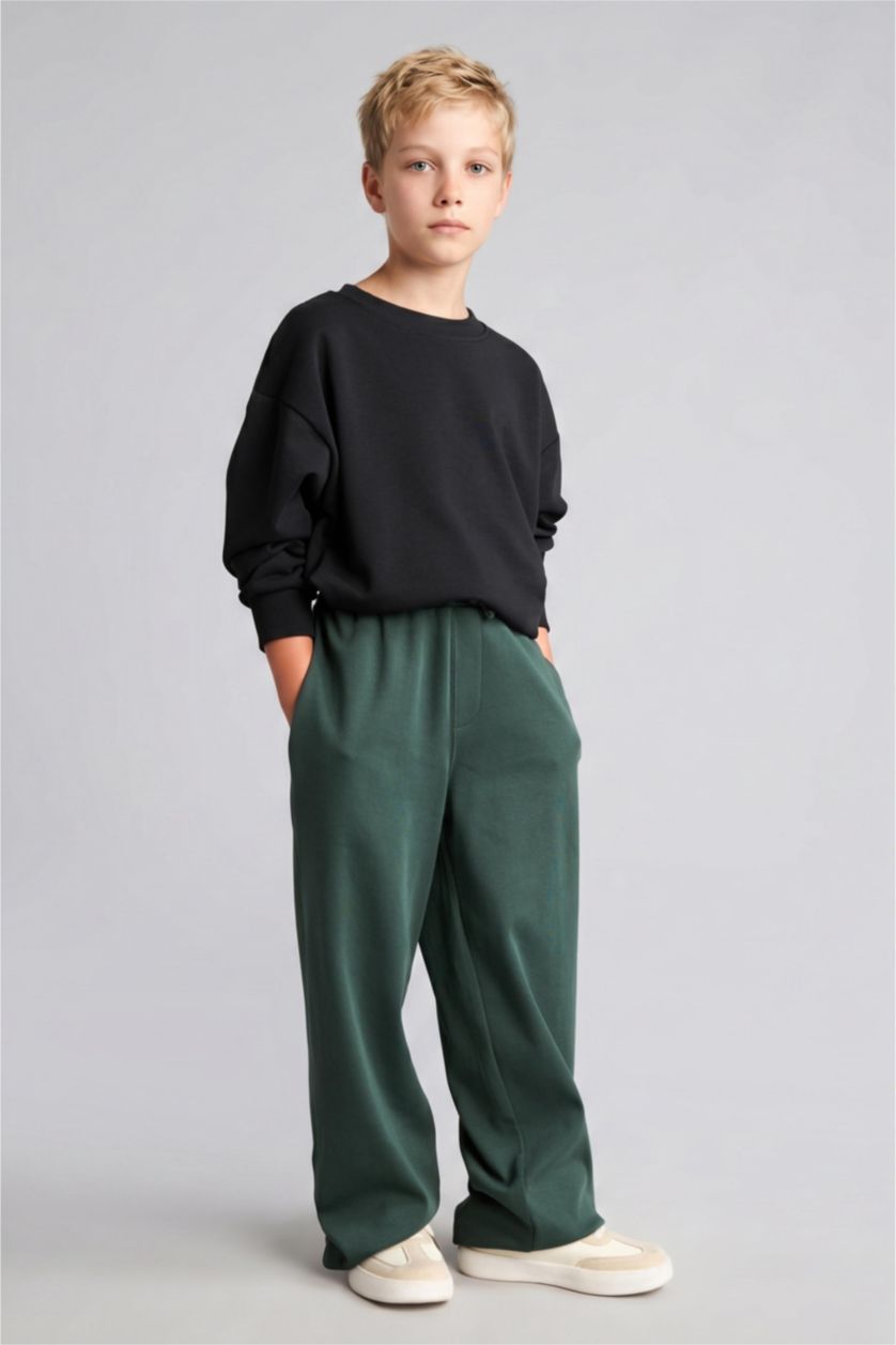 Young Boys - Teen Boys Dark Green Regular Fit Trousers