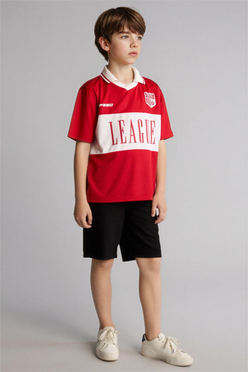 Erkek Çocuk - Genç Erkek Siyah Waffle Şort