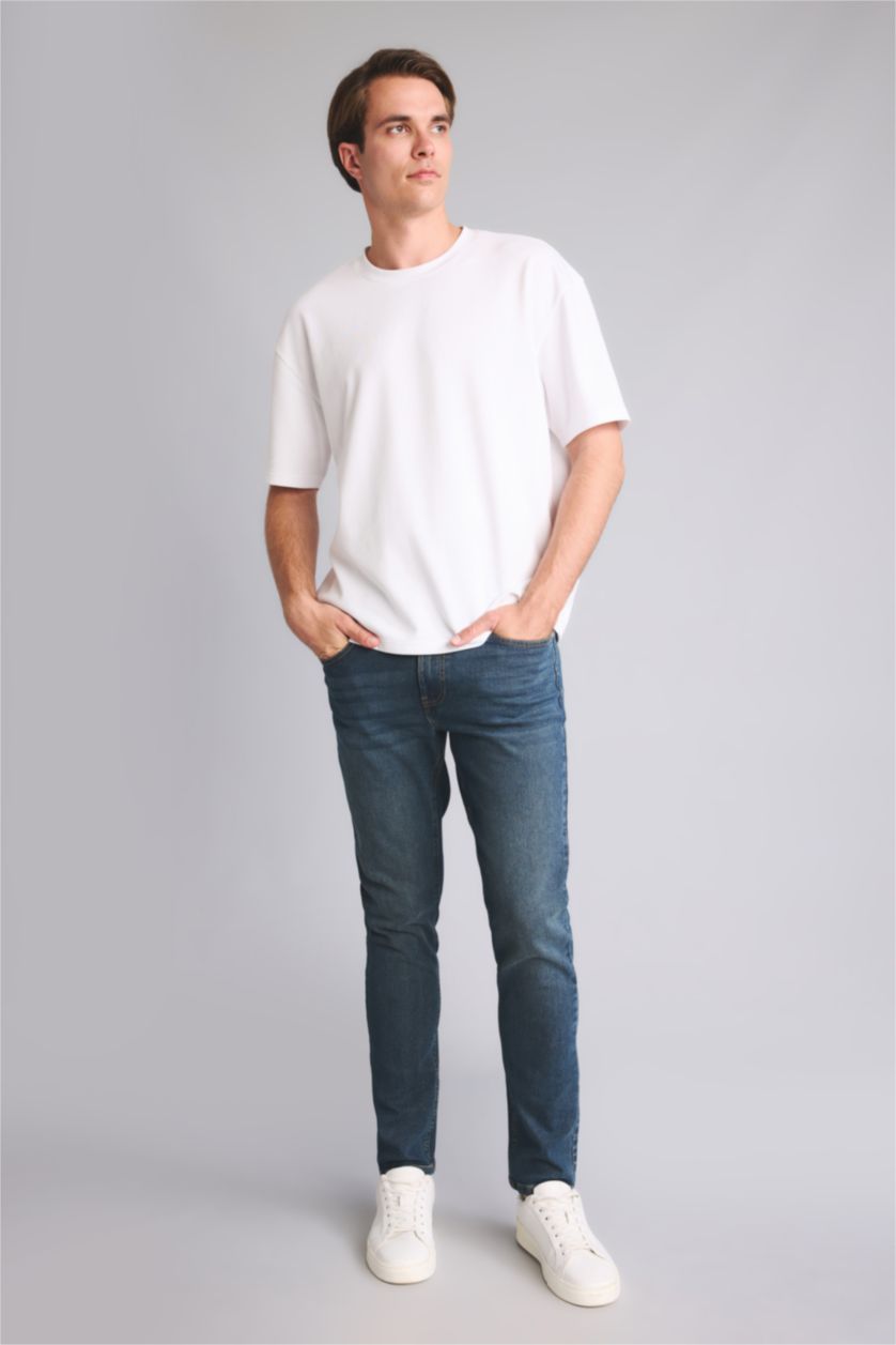 MAN Dark Blue Pedro Slim Fit Trousers