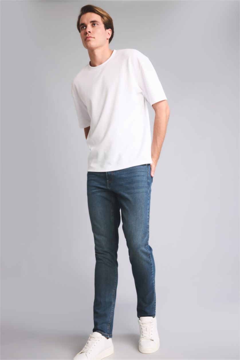 MAN Dark Blue Pedro Slim Fit Trousers