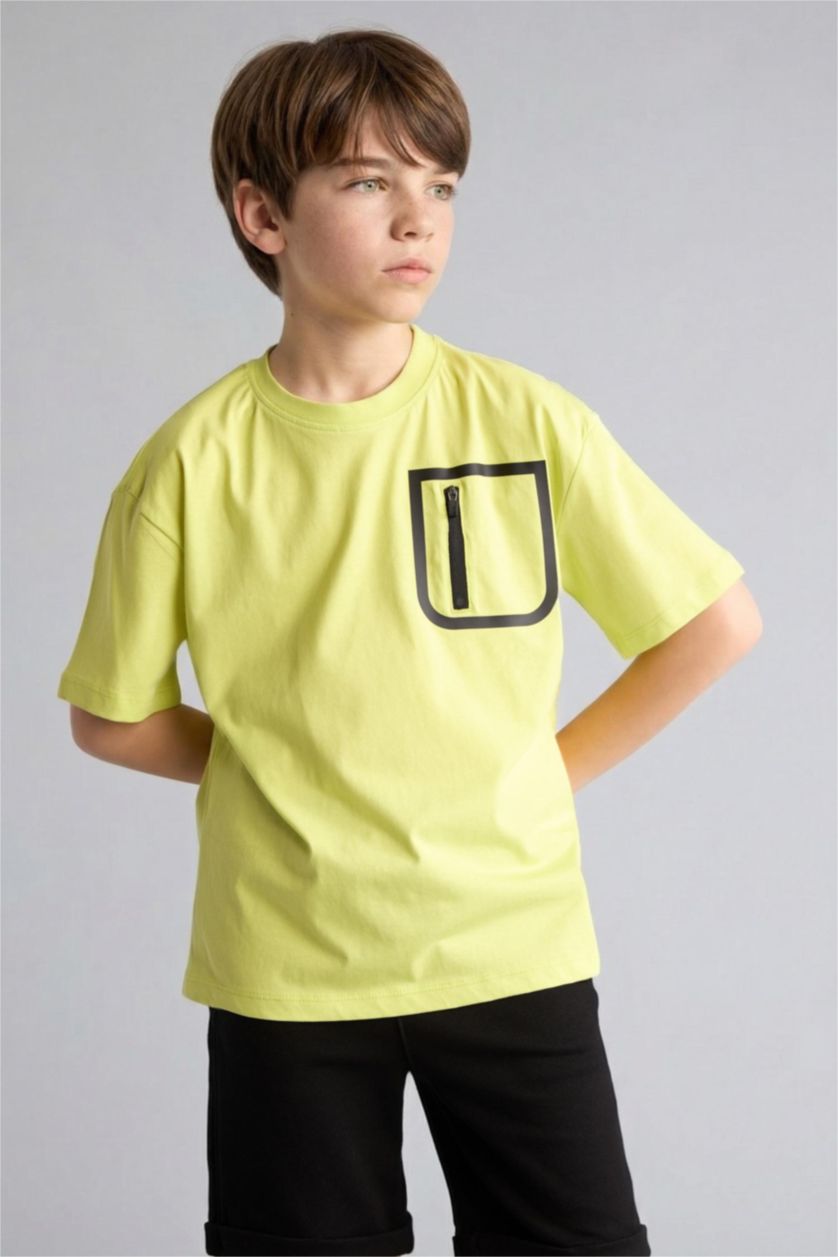 Young Boys - Teen Boys Light Green Boy Oversize Fit Short Sleeve T-Shirt