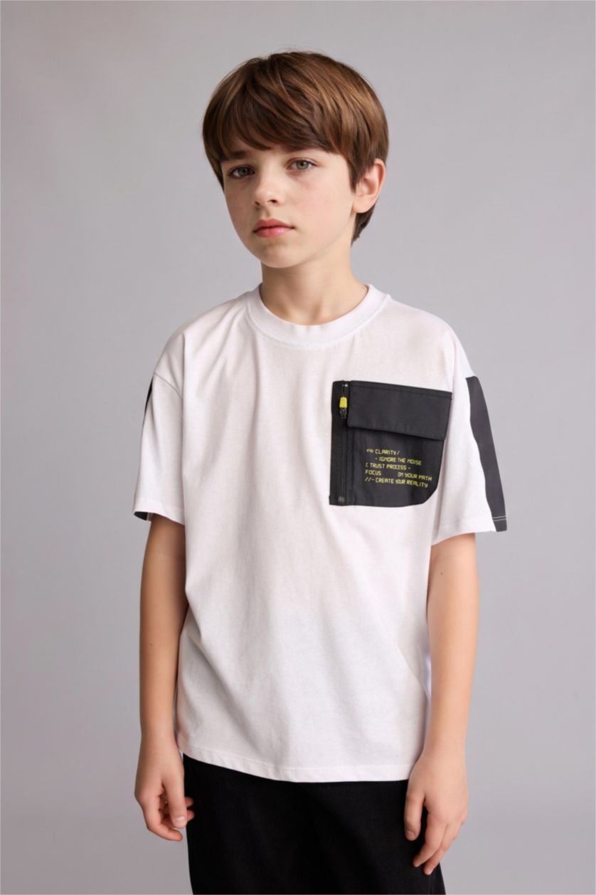 Erkek Çocuk - Genç Erkek Beyaz Oversize Tişört Erkek Çocuk