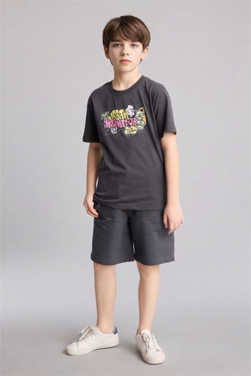 GARÇONS Anthracite Short Coupe régulière pour garçon