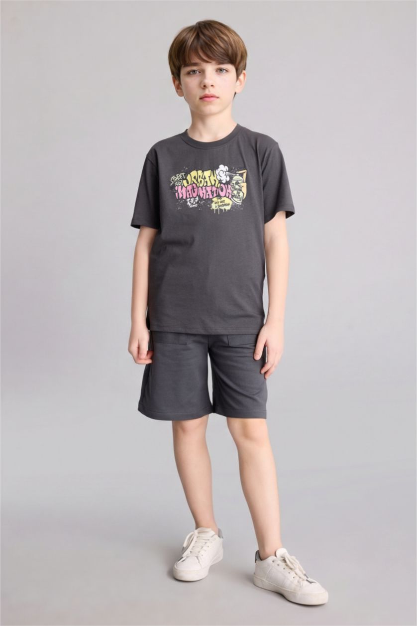 GARÇONS Anthracite Short Coupe régulière pour garçon
