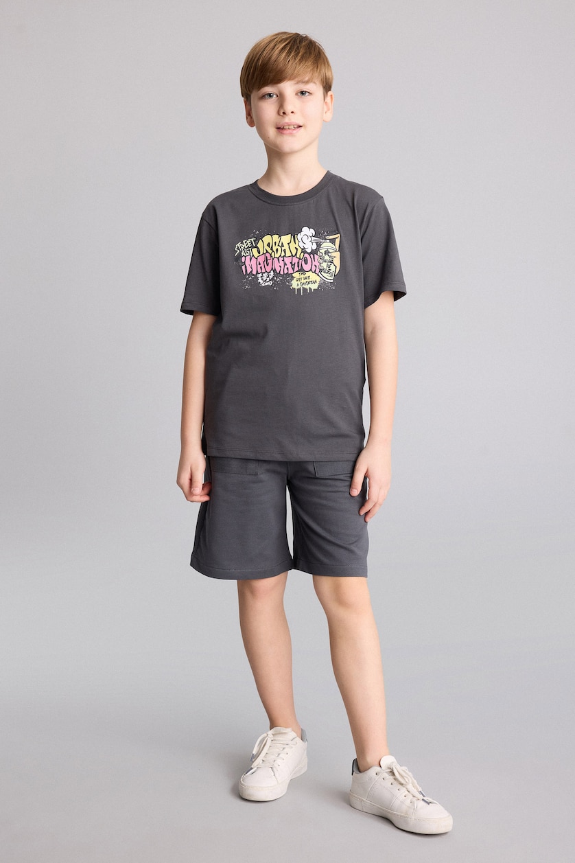 BOYS & TEENS Anthracite Boy Regular Fit Shorts