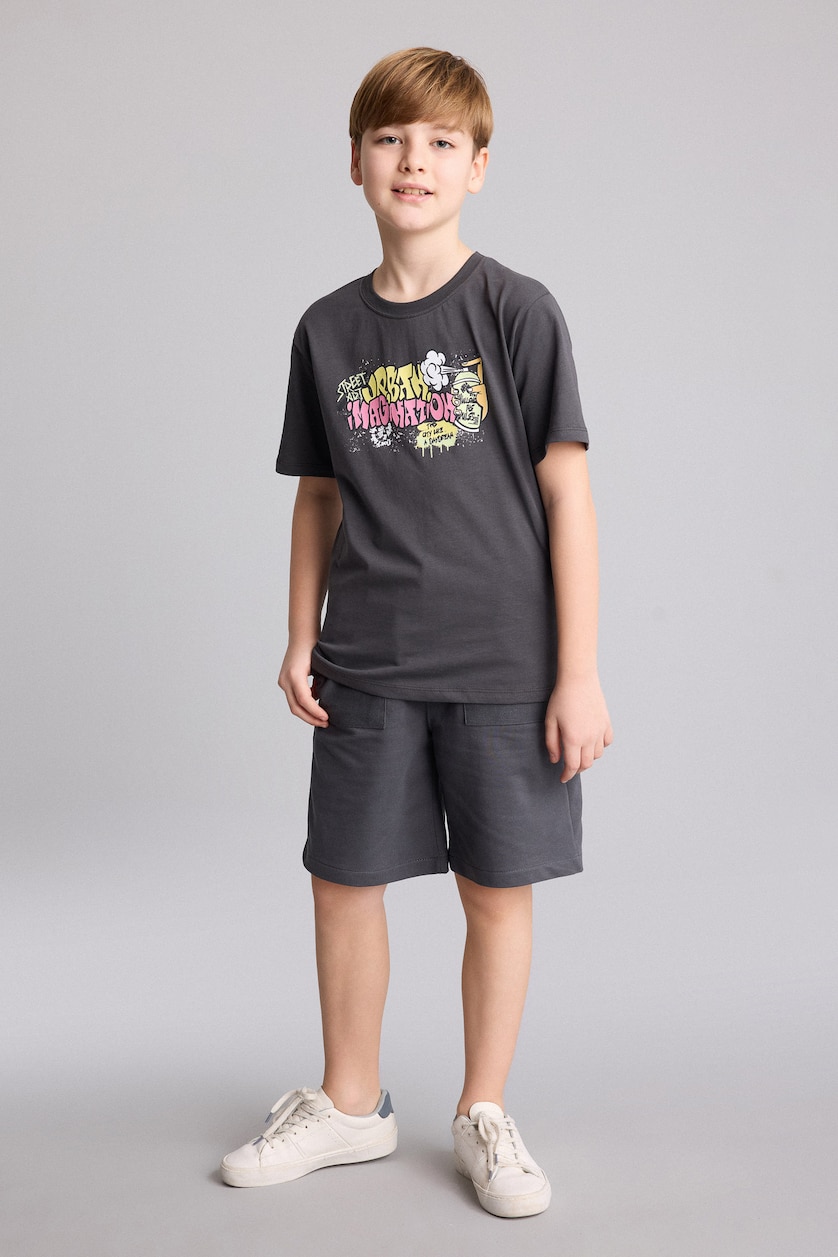 BOYS & TEENS Anthracite Boy Regular Fit Shorts