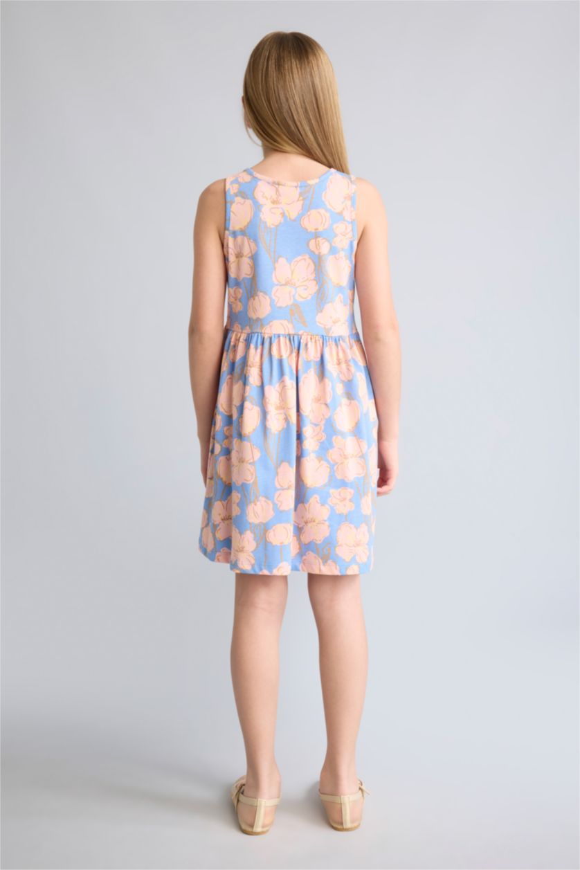 Young Girls - Teen Girls Blue Regular Fit Sleeveless Knitted Dress