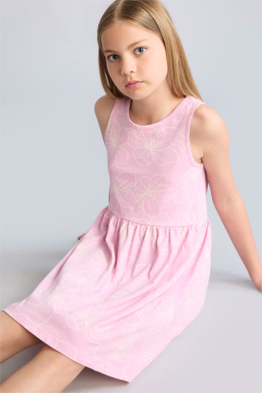 Young Girls - Teen Girls Pink Regular Fit Sleeveless Knitted Dress