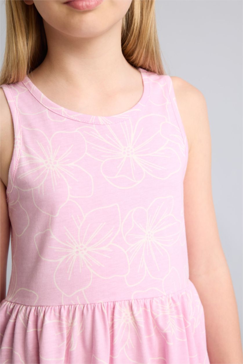 Young Girls - Teen Girls Pink Regular Fit Sleeveless Knitted Dress