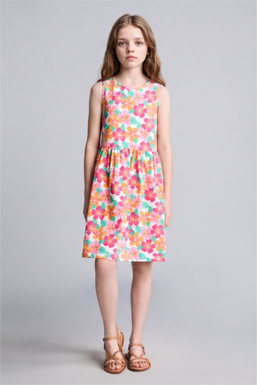 Young Girls - Teen Girls White Regular Fit Sleeveless Knitted Dress