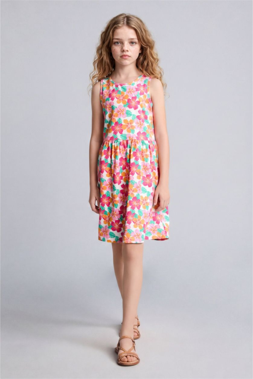 Young Girls - Teen Girls White Regular Fit Sleeveless Knitted Dress