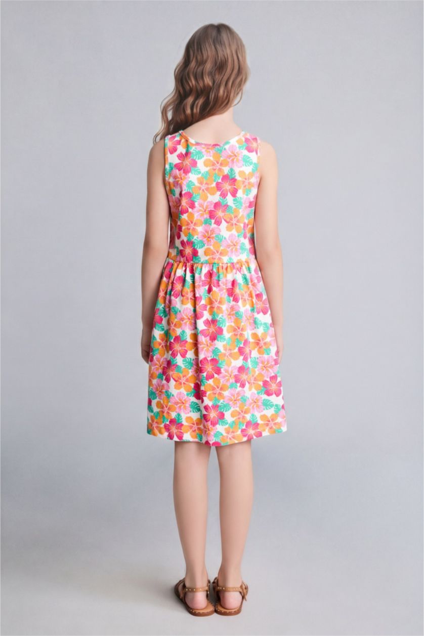 Young Girls - Teen Girls White Regular Fit Sleeveless Knitted Dress