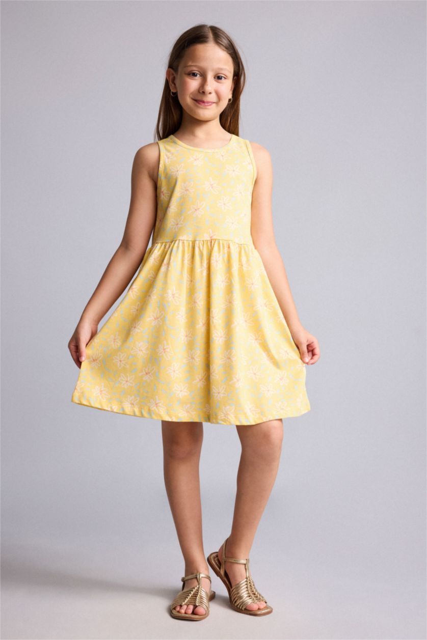 Young Girls - Teen Girls Light Yellow Regular Fit Sleeveless Knitted Dress