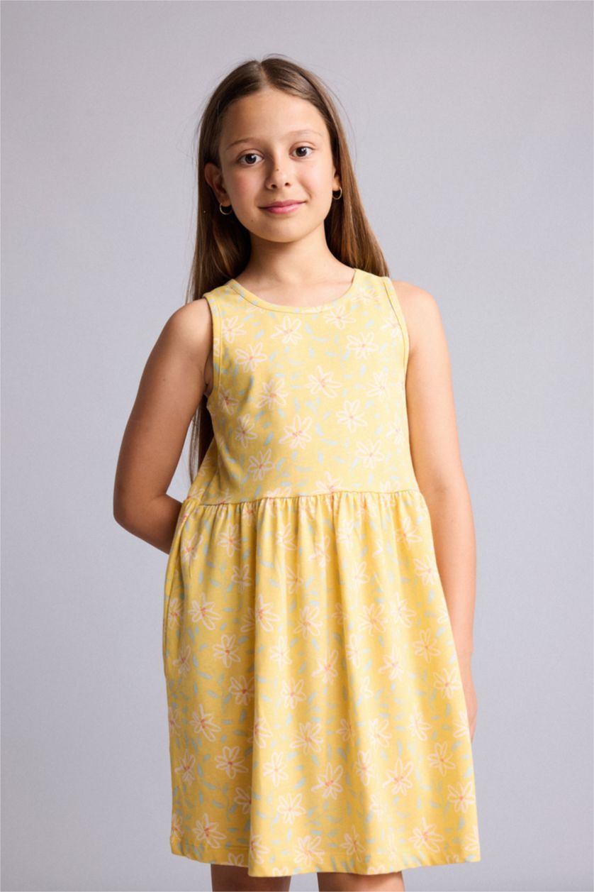 Young Girls - Teen Girls Light Yellow Regular Fit Sleeveless Knitted Dress