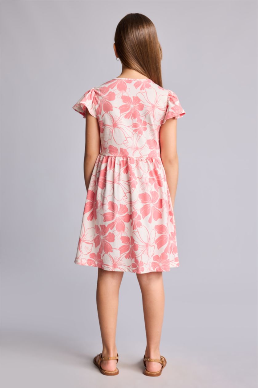 Young Girls - Teen Girls Coral Regular Fit 3/4 Sleeve Knitted Dress