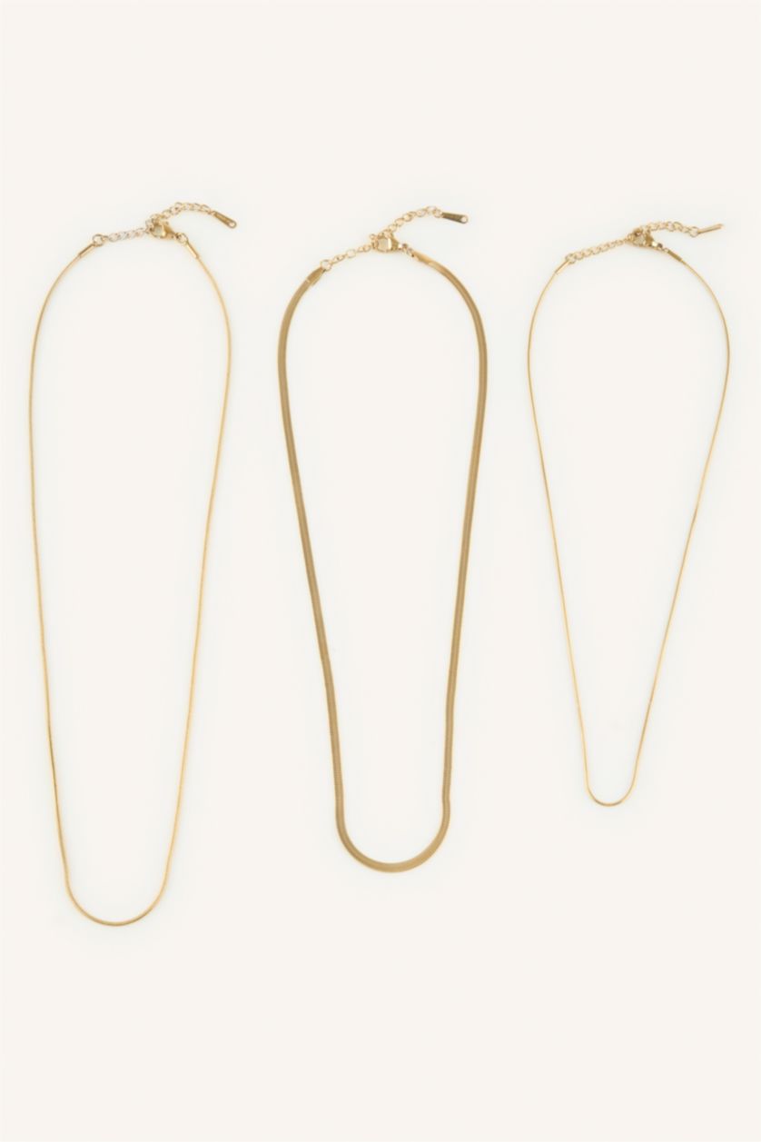 Women Altın 3 piece Necklace