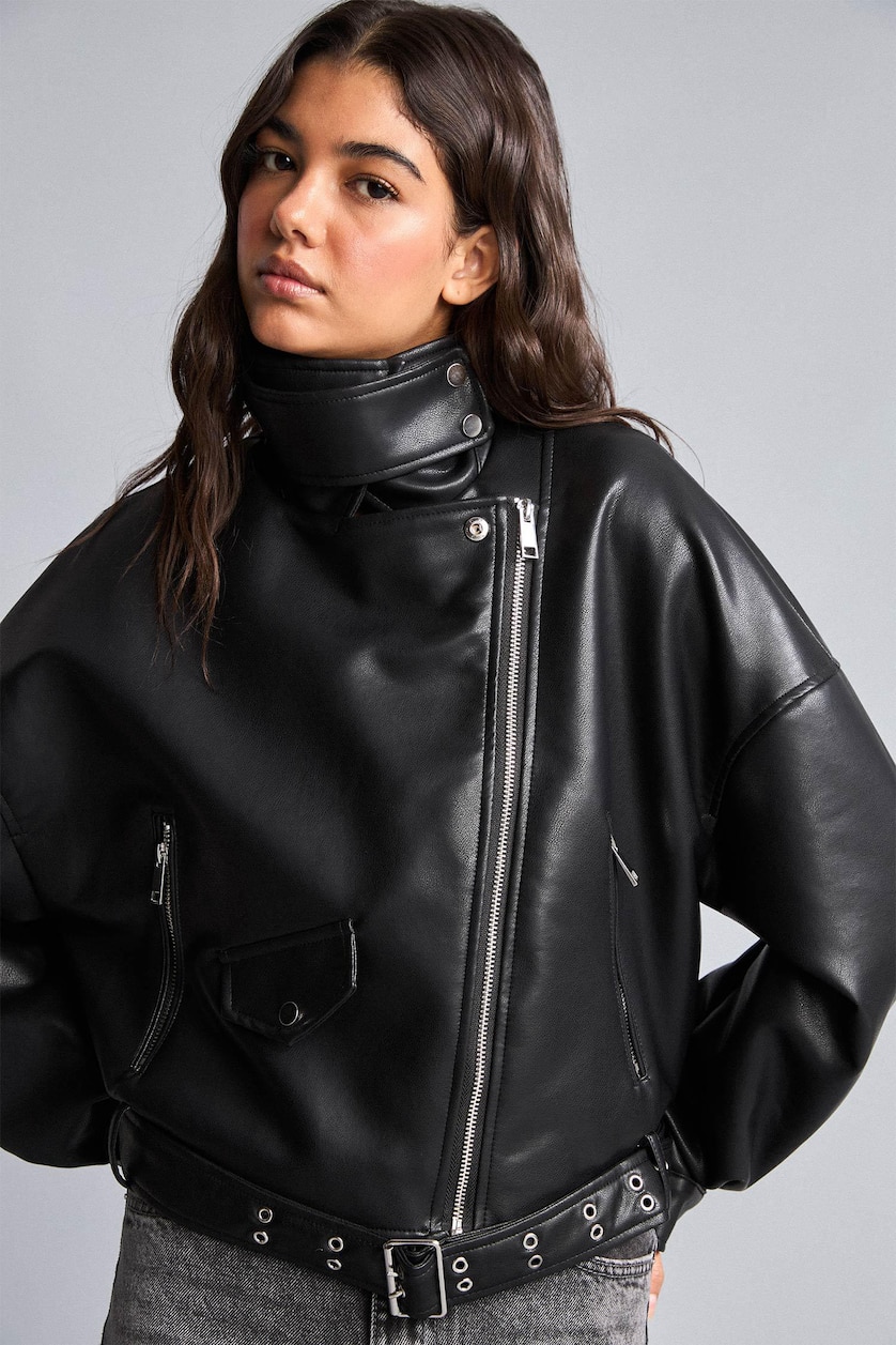 Kadın Siyah Su İtici Oversıze Mont