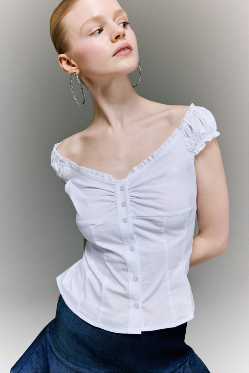 Women White Slim Fit Poplin
