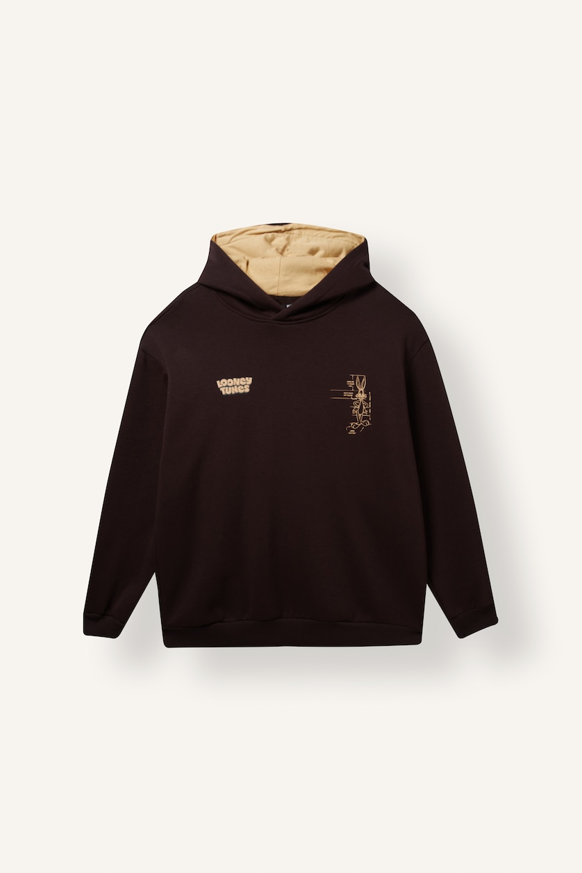 رجال بني Boxy Fit Thick Fabric Printed Looney Tunes Sweatshirt