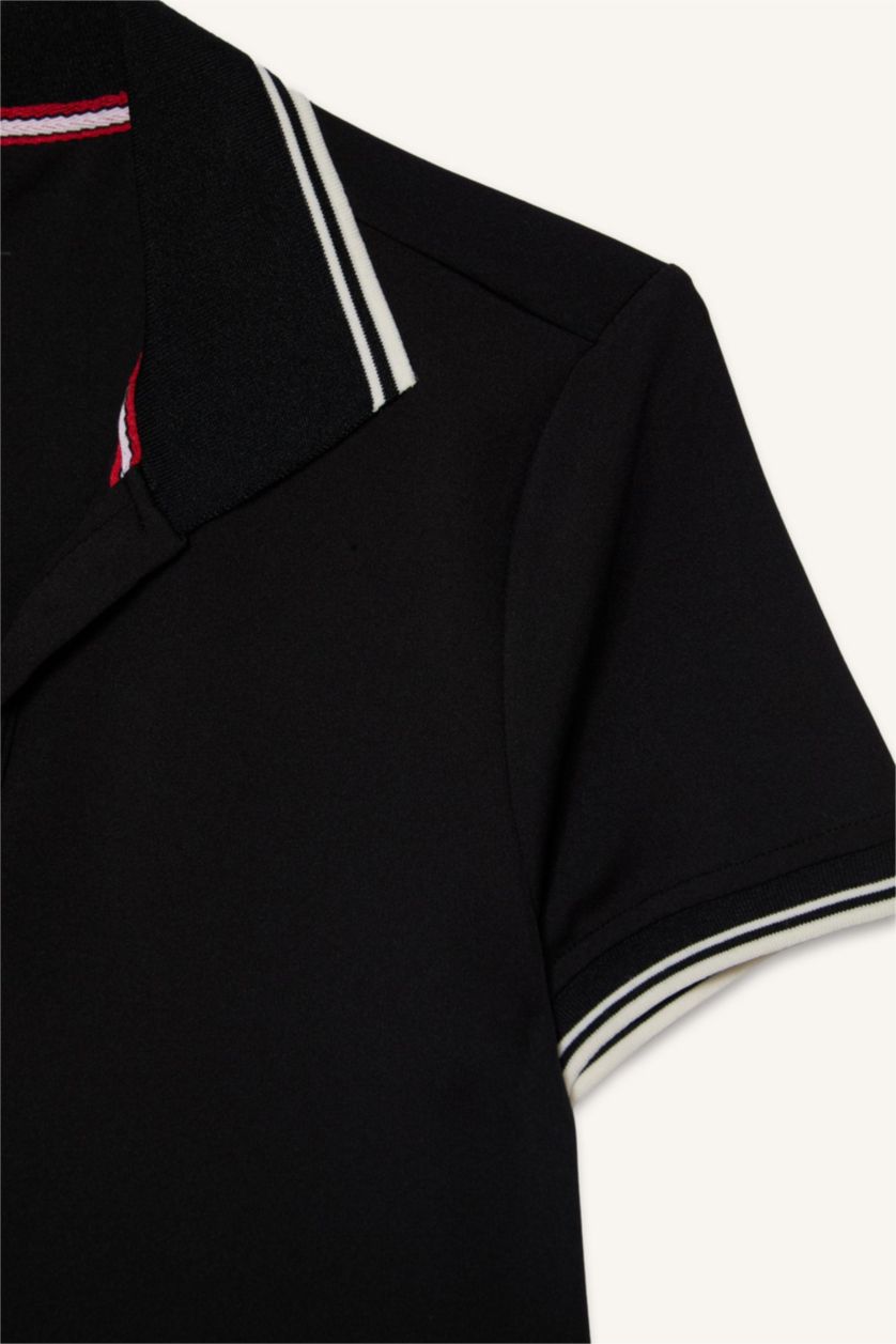 نساء أسود Standard Fit Sports Polo T-Shirt
