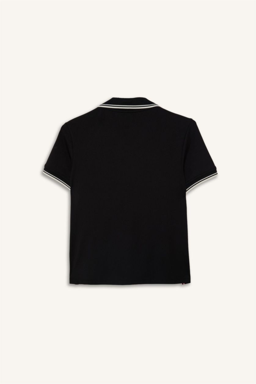 نساء أسود Standard Fit Sports Polo T-Shirt