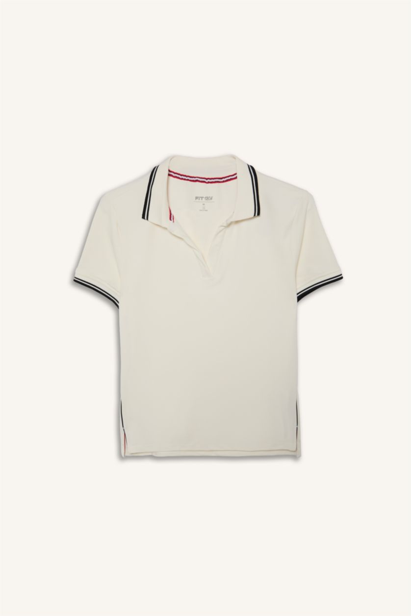 WOMAN Ecru Standard Fit Sports Polo T-Shirt