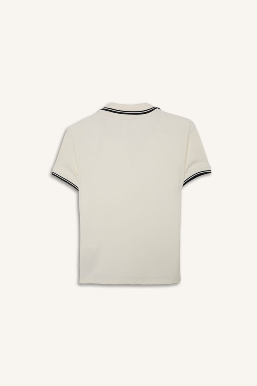 WOMAN Ecru Standard Fit Sports Polo T-Shirt