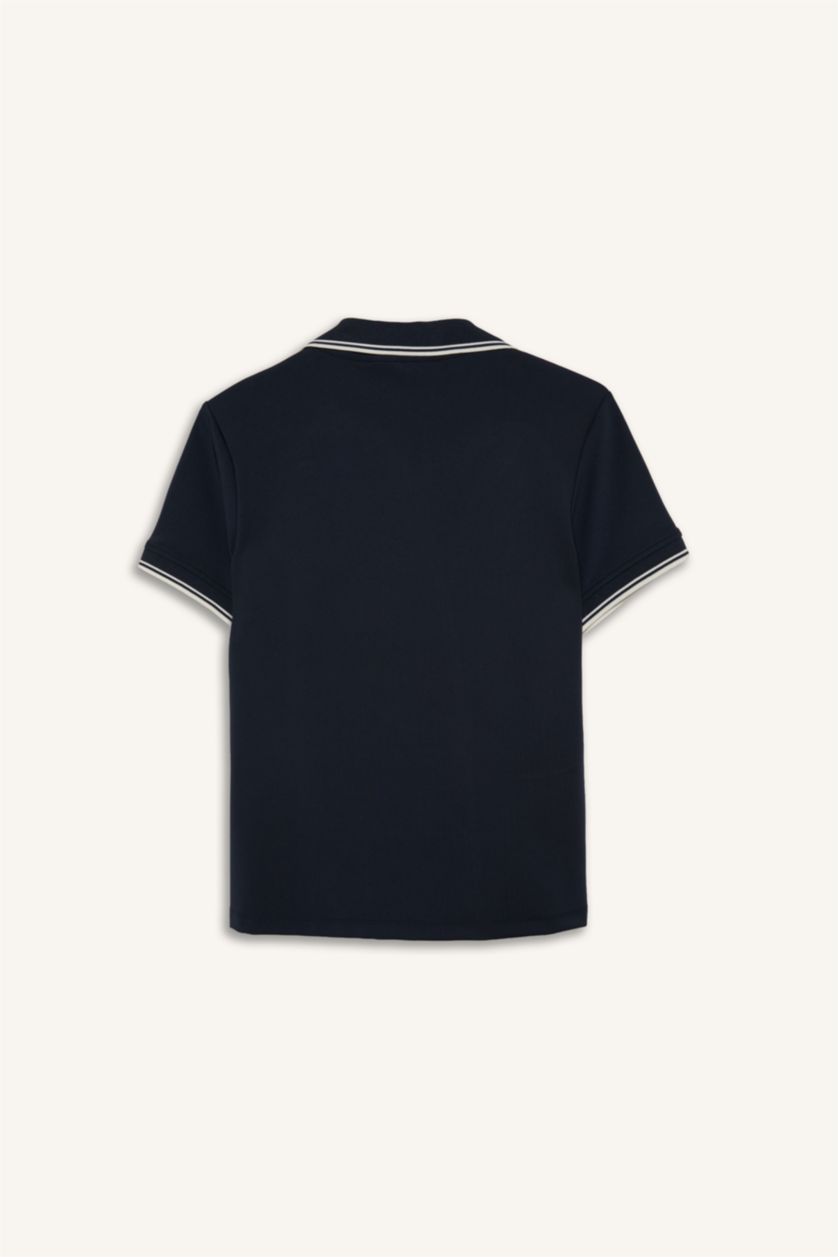 Women NAVY Standard Fit Sports Polo T-Shirt