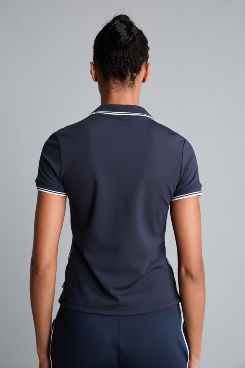 نساء كحلي Standard Fit Sports Polo T-Shirt