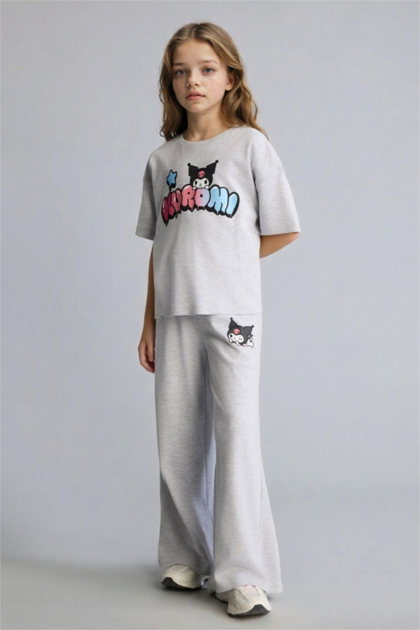 Kız Çocuk - Genç Kız Açık Gri Melange Hello Kitty 2'Li Takım Kız Çocuk